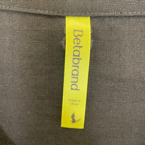 Betabrand Linen Sleeveless Top Black Vneck with Side Buttons S - Picture 2 of 3